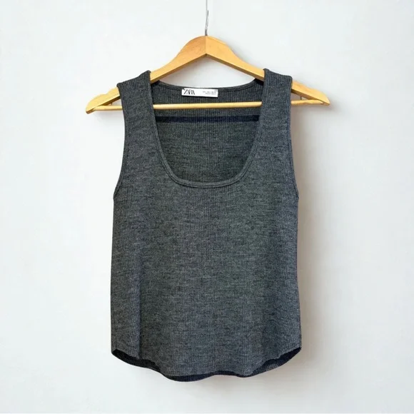 🩶 Zara Ribbed Knit 2-Piece Set – Size L - Picture 2 of 12